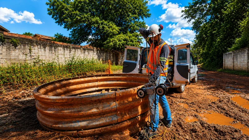 execução de obra de saneamento