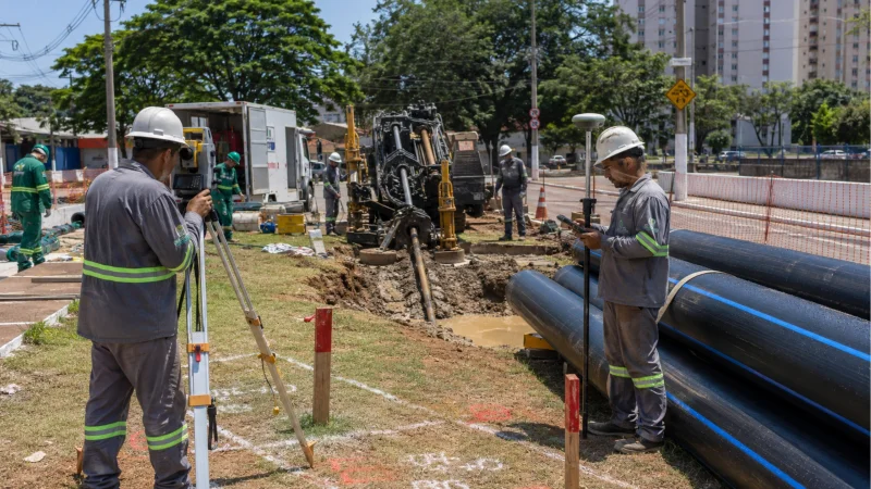 execução de obra de saneamento